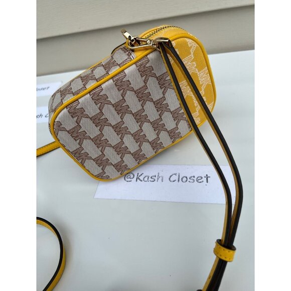 Michael Kors phone crossbody sloan small topzip front pocket jacquard bag butter - Picture 3 of 6